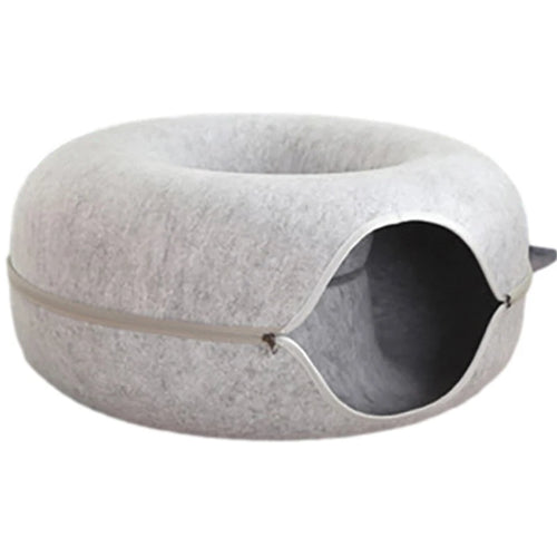 2-in-1 Donut Cat Bed and Pet Tunnel: Fun & Comfort for Your Cats