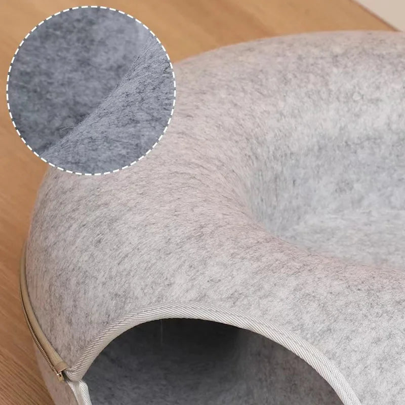 2-in-1 Donut Cat Bed and Pet Tunnel: Fun & Comfort for Your Cats