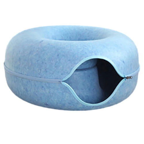 2-in-1 Donut Cat Bed and Pet Tunnel: Fun & Comfort for Your Cats