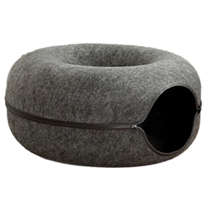 2-in-1 Donut Cat Bed and Pet Tunnel: Fun & Comfort for Your Cats